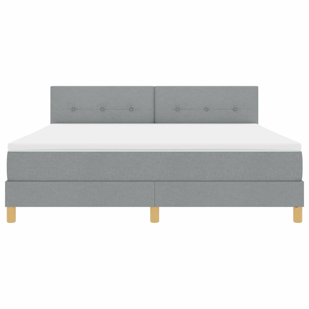 Letto a Sorgente LED con led Grigio chiaro 180 x 200 cm Tessuto