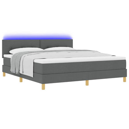 Letto a Sorgente LED Grigio scuro 180 x 200 cm Tessuto | homemem39