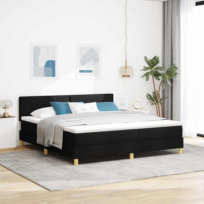 Letto a Sorgente LED con strisce LED Nero 180 x 200 cm Tessuto | homemem39
