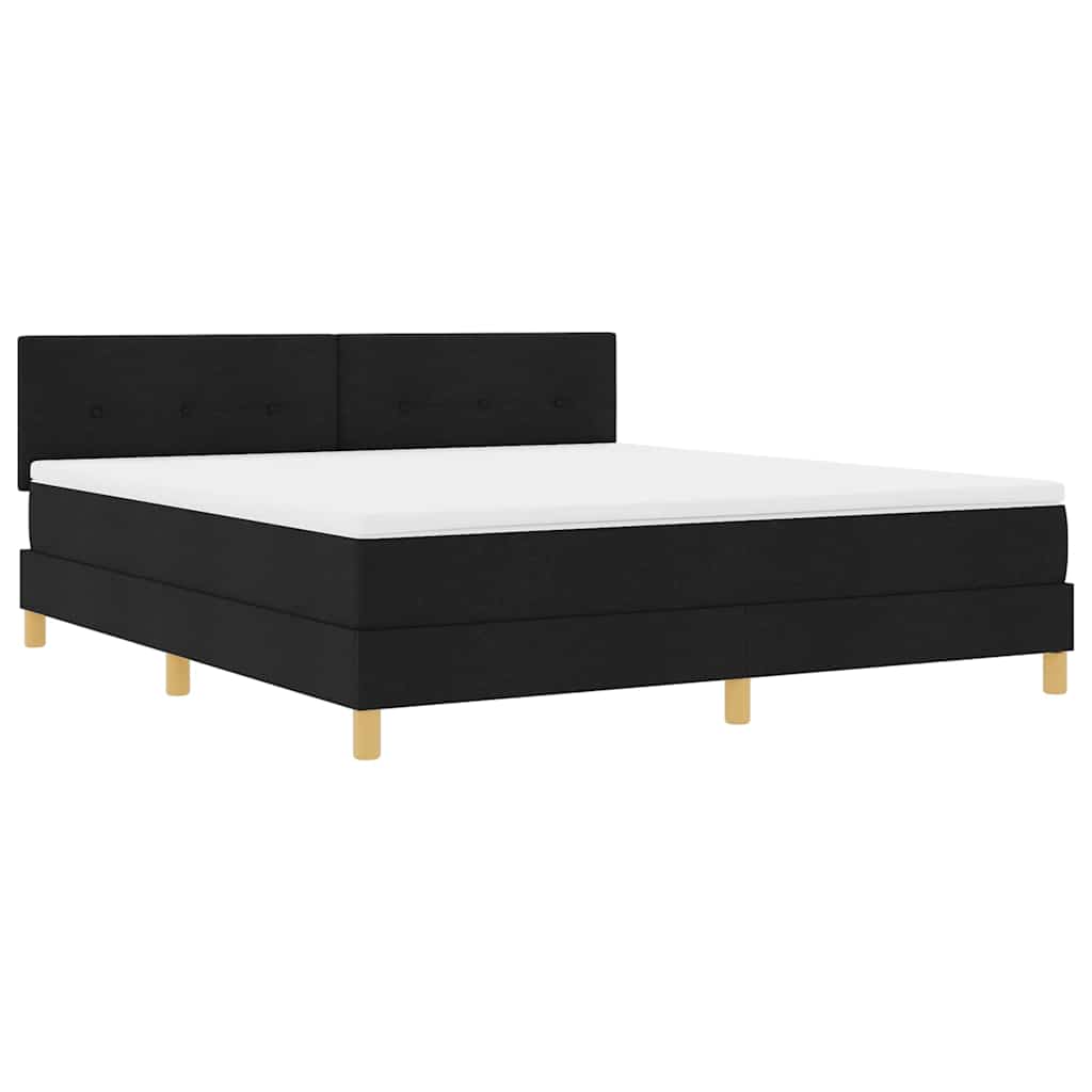 Letto a Sorgente LED con strisce LED Nero 180 x 200 cm Tessuto | homemem39