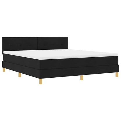Letto a Sorgente LED con strisce LED Nero 180 x 200 cm Tessuto | homemem39