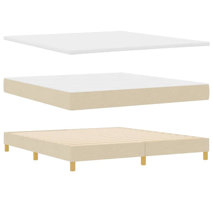 Letto a Sorgente LED con strisce LED Crema 180 x 200 cm Tessuto | homemem39