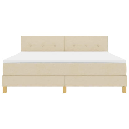 Letto a Sorgente LED con strisce LED Crema 180 x 200 cm Tessuto | homemem39