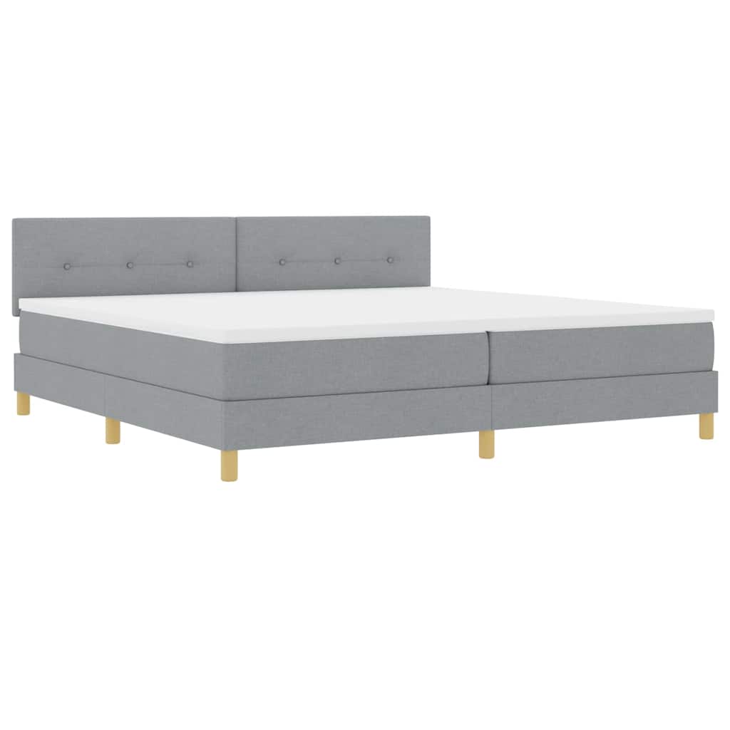 Letto a molle con materasso Grigio chiaro 200 x 200 cm Tessuto