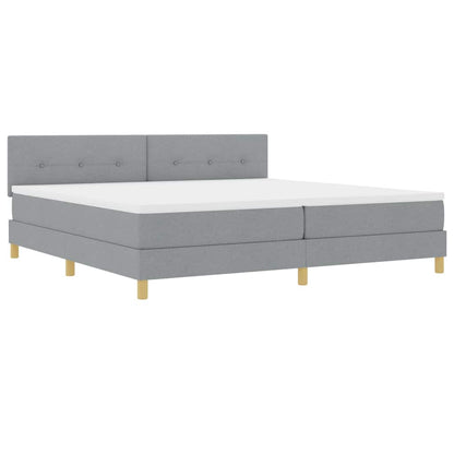 Letto a molle con materasso Grigio chiaro 200 x 200 cm Tessuto