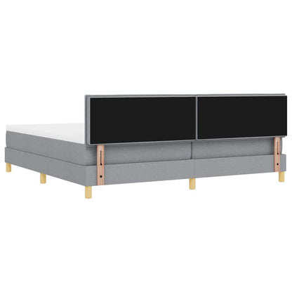 Letto a molle con materasso Grigio chiaro 200 x 200 cm Tessuto