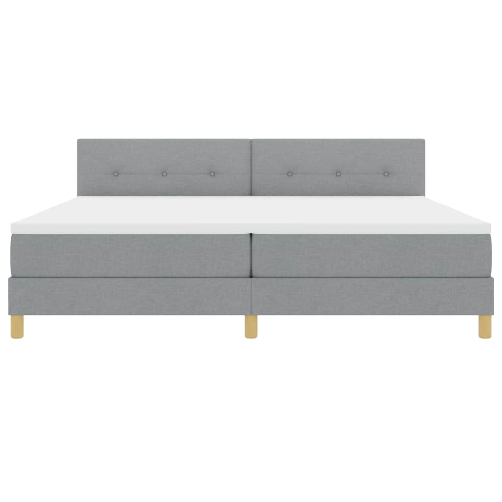 Letto a molle con materasso Grigio chiaro 200 x 200 cm Tessuto