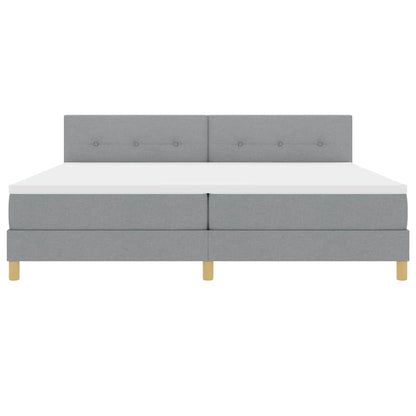 Letto a molle con materasso Grigio chiaro 200 x 200 cm Tessuto