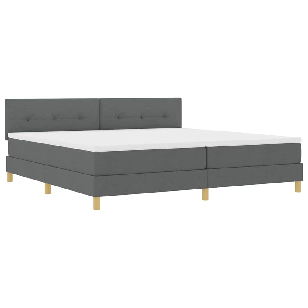 Letto a molle con materasso Grigio scuro 200 x 200 cm Tessuto