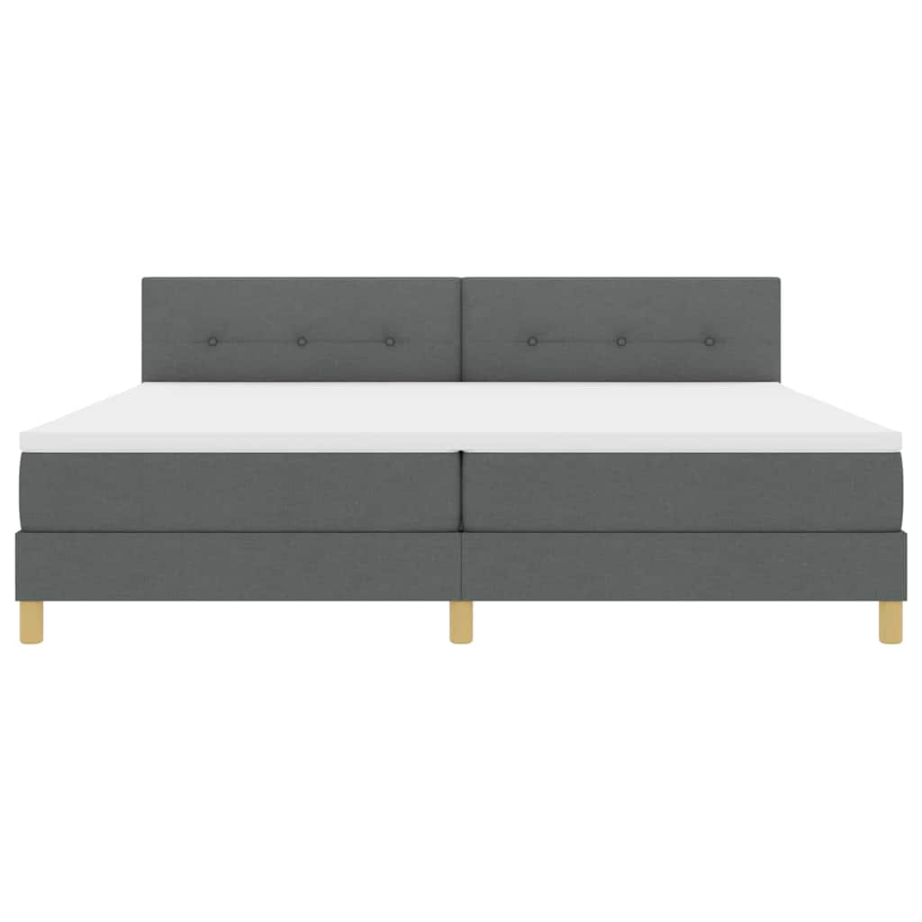 Letto a molle con materasso Grigio scuro 200 x 200 cm Tessuto