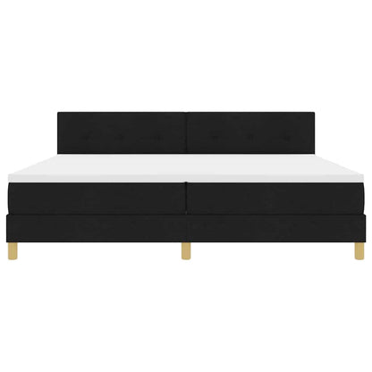 Letto a molle con materasso Nero 200 x 200 cm Tessuto