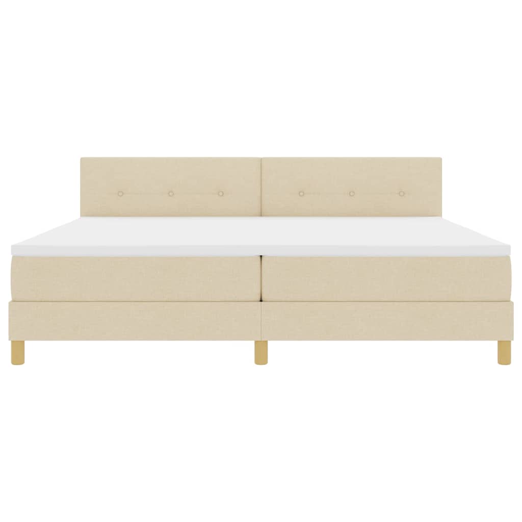 Letto a Sorgente LED con cuscino Crema 200 x 200 cm Tessuto | homemem39
