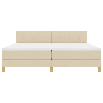 Letto a Sorgente LED con cuscino Crema 200 x 200 cm Tessuto | homemem39