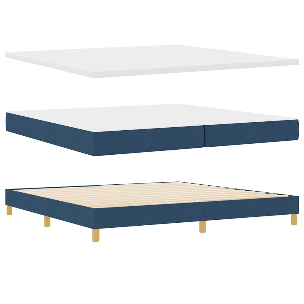 Letto a Sorgente LED con strisce LED Blu 200 x 200 cm Tessuto | homemem39