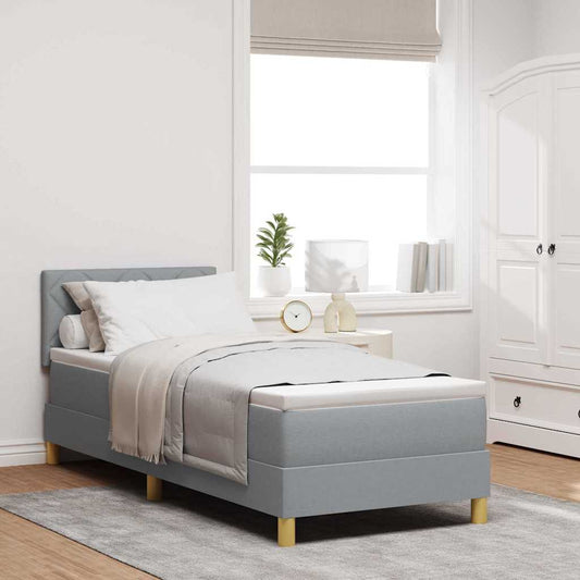 Letto a Sorgente LED Grigio chiaro 80 x 200 cm Tessuto | homemem39