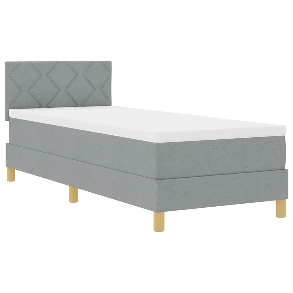 Letto a Sorgente LED Grigio chiaro 80 x 200 cm Tessuto | homemem39