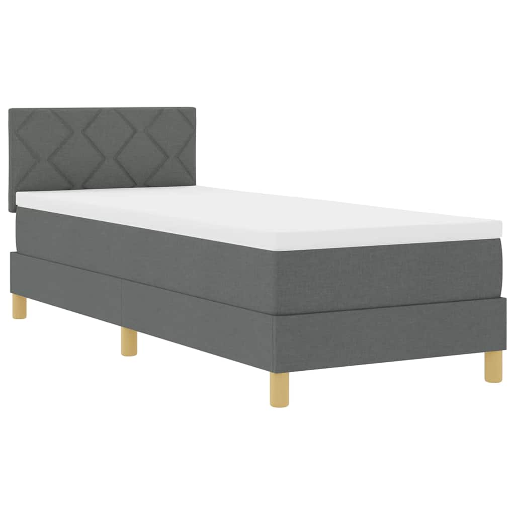 Letto a Sorgente LED Grigio scuro 80 x 200 cm Tessuto | homemem39