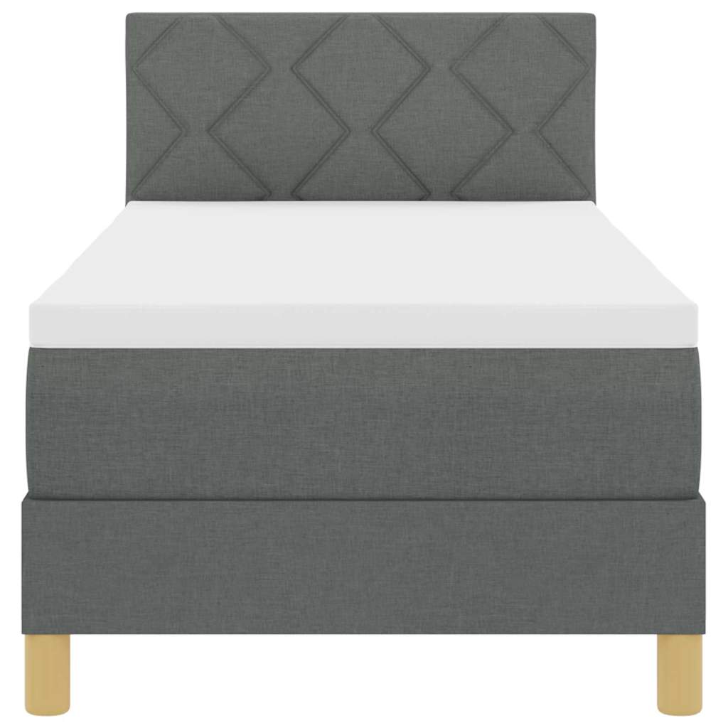 Letto a Sorgente LED Grigio scuro 80 x 200 cm Tessuto | homemem39