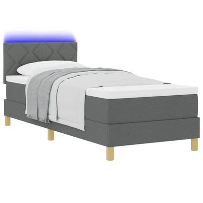 Letto a Sorgente LED Grigio scuro 80 x 200 cm Tessuto | homemem39