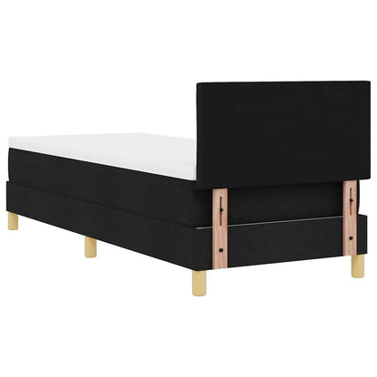 Letto a Sorgente LED con cuscino Nero 80 x 200 cm Tessuto | homemem39