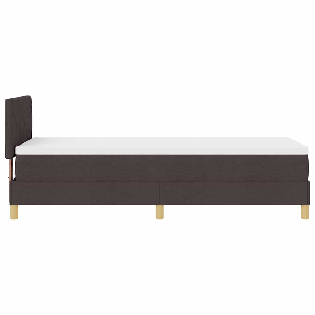 Letto a Sorgente LED Marrone Scuro 80 x 200 cm Tessuto