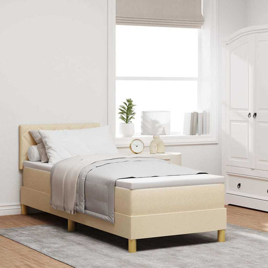 Letto a Sorgente LED con strisce LED Crema 80 x 200 cm Tessuto | homemem39
