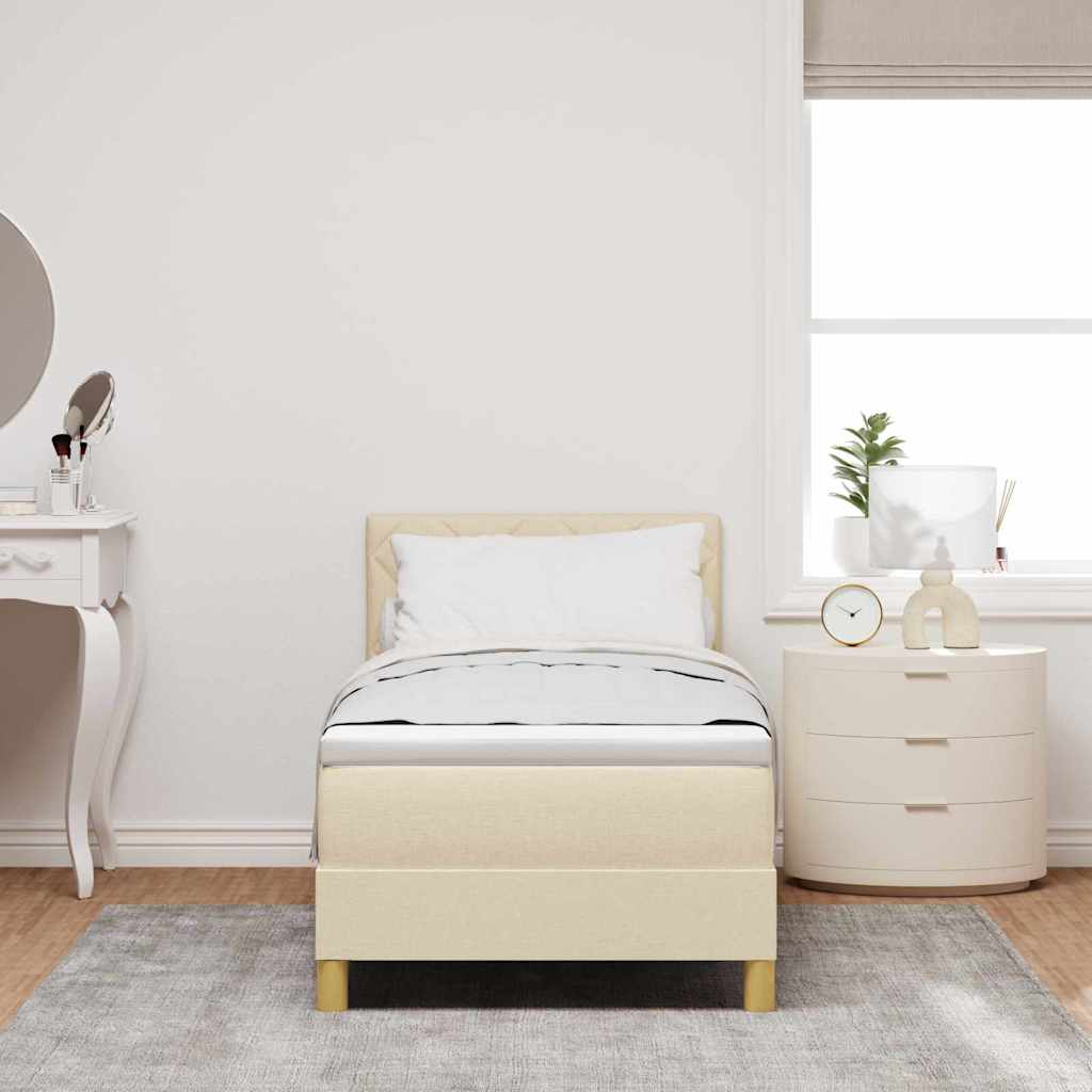 Letto a Sorgente LED con strisce LED Crema 80 x 200 cm Tessuto | homemem39