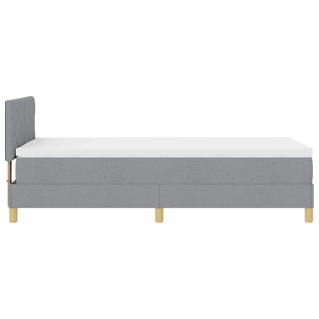 Letto a Sorgente LED Grigio chiaro 90 x 190 cm Tessuto