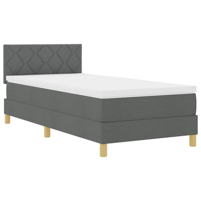 Letto a Sorgente LED Grigio scuro 90 x 190 cm Tessuto