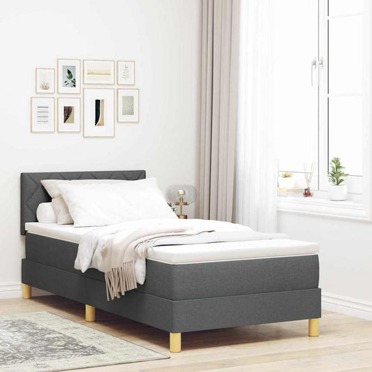 Letto a Sorgente LED Grigio scuro 90 x 200 cm Tessuto | homemem39