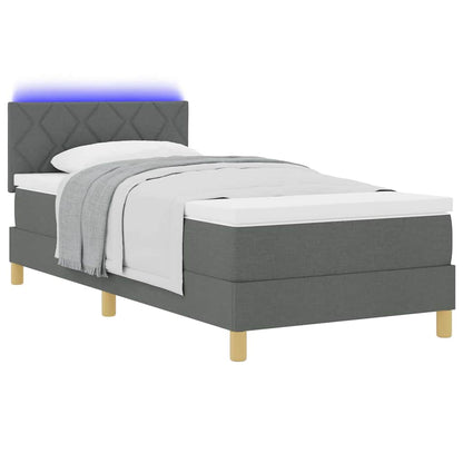 Letto a Sorgente LED Grigio scuro 90 x 200 cm Tessuto | homemem39
