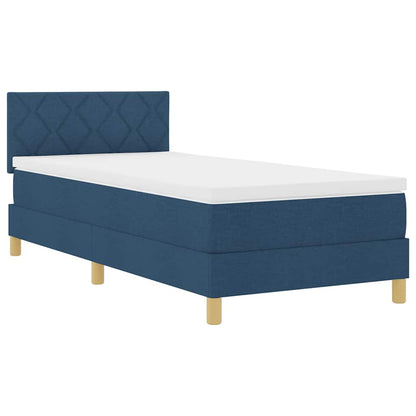 Letto a Sorgente LED con strisce LED Blu 90 x 200 cm Tessuto | homemem39