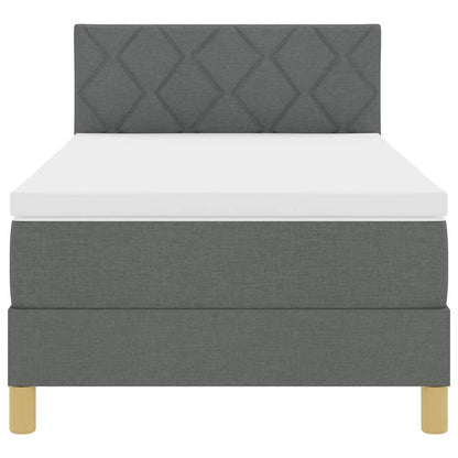 Letto a molle con materasso Grigio scuro 100 x 200 cm Tessuto