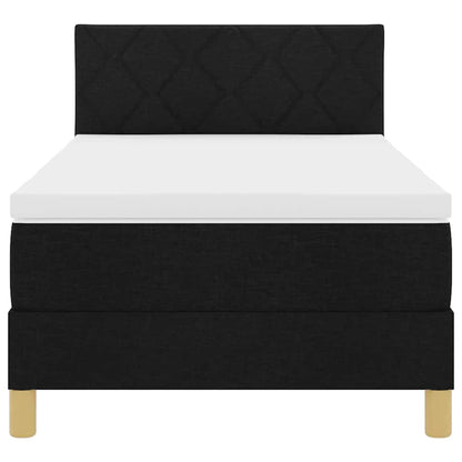 Letto a Sorgente LED con strisce LED Nero 100 x 200 cm Tessuto | homemem39