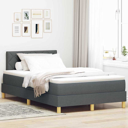 Letto a molle con materasso Grigio scuro 120 x 190 cm Tessuto