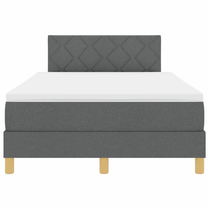 Letto a molle con materasso Grigio scuro 120 x 190 cm Tessuto