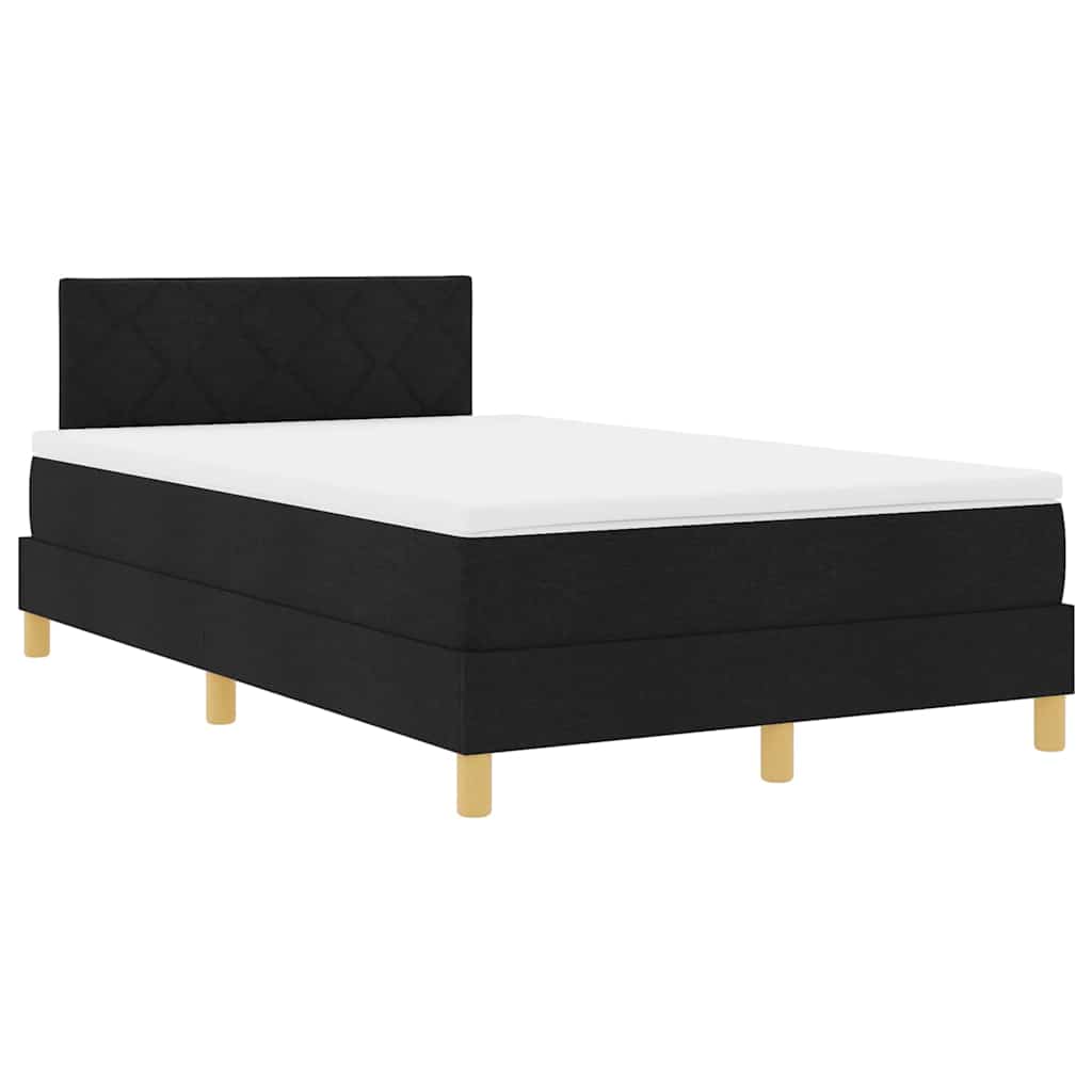 Letto a Sorgente LED con cuscino Nero 120 x 190 cm Tessuto | homemem39