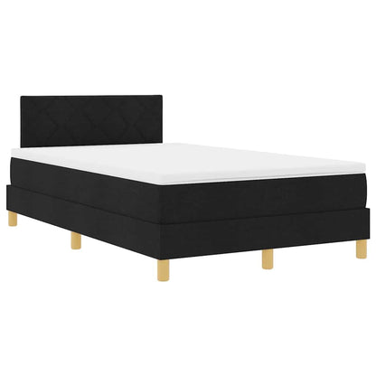 Letto a Sorgente LED con cuscino Nero 120 x 190 cm Tessuto | homemem39