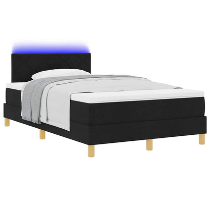 Letto a Sorgente LED con cuscino Nero 120 x 190 cm Tessuto | homemem39