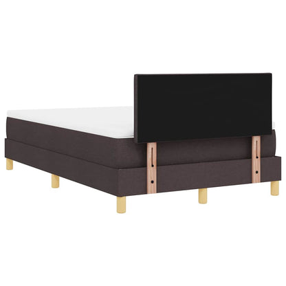 Letto a Sorgente LED Marrone Scuro 120 x 190 cm Tessuto