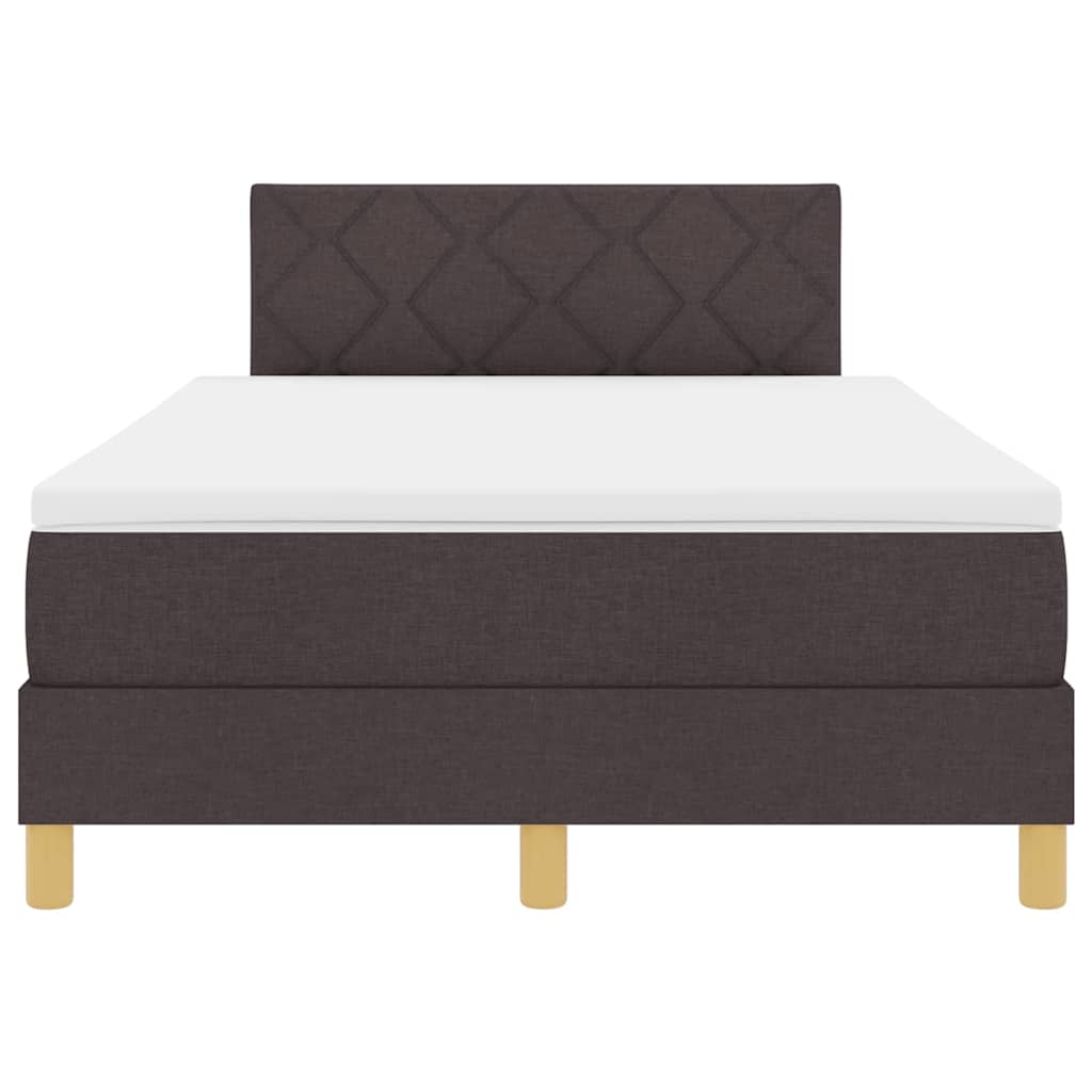 Letto a Sorgente LED Marrone Scuro 120 x 190 cm Tessuto