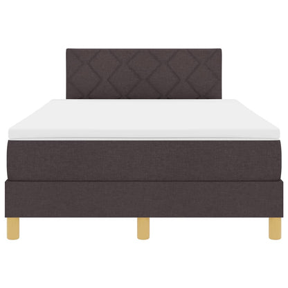 Letto a Sorgente LED Marrone Scuro 120 x 190 cm Tessuto