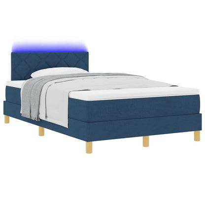 Letto a Sorgente LED con strisce LED Blu 120 x 190 cm Tessuto | homemem39