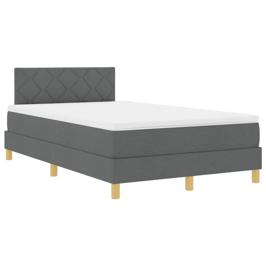 Letto a molle con materasso Grigio scuro 120 x 200 cm Tessuto