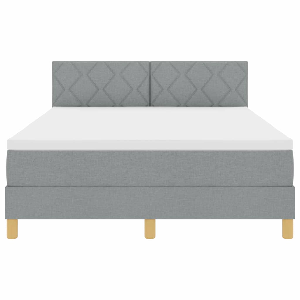 Letto a molle con materasso Grigio chiaro 140 x 190 cm Tessuto