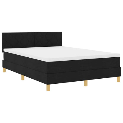 Letto a Sorgente LED con strisce LED Nero 140 x 190 cm Tessuto | homemem39