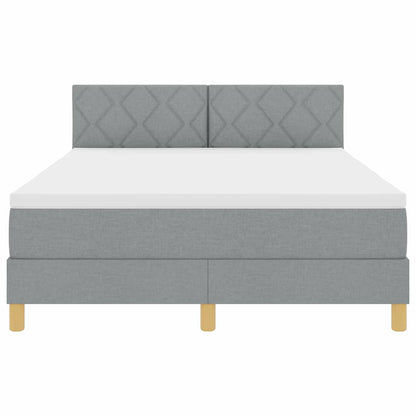 Letto a molle con materasso Grigio chiaro 140 x 200 cm Tessuto