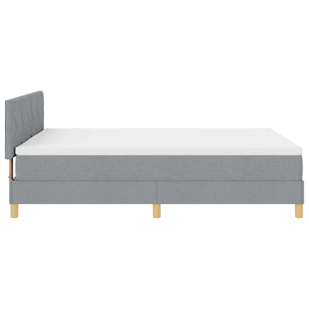 Letto a molle con materasso Grigio chiaro 140 x 200 cm Tessuto