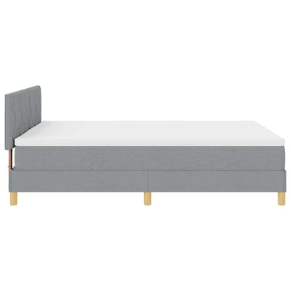 Letto a molle con materasso Grigio chiaro 140 x 200 cm Tessuto