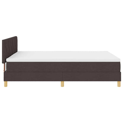 Letto a Sorgente LED Marrone Scuro 140 x 200 cm Tessuto
